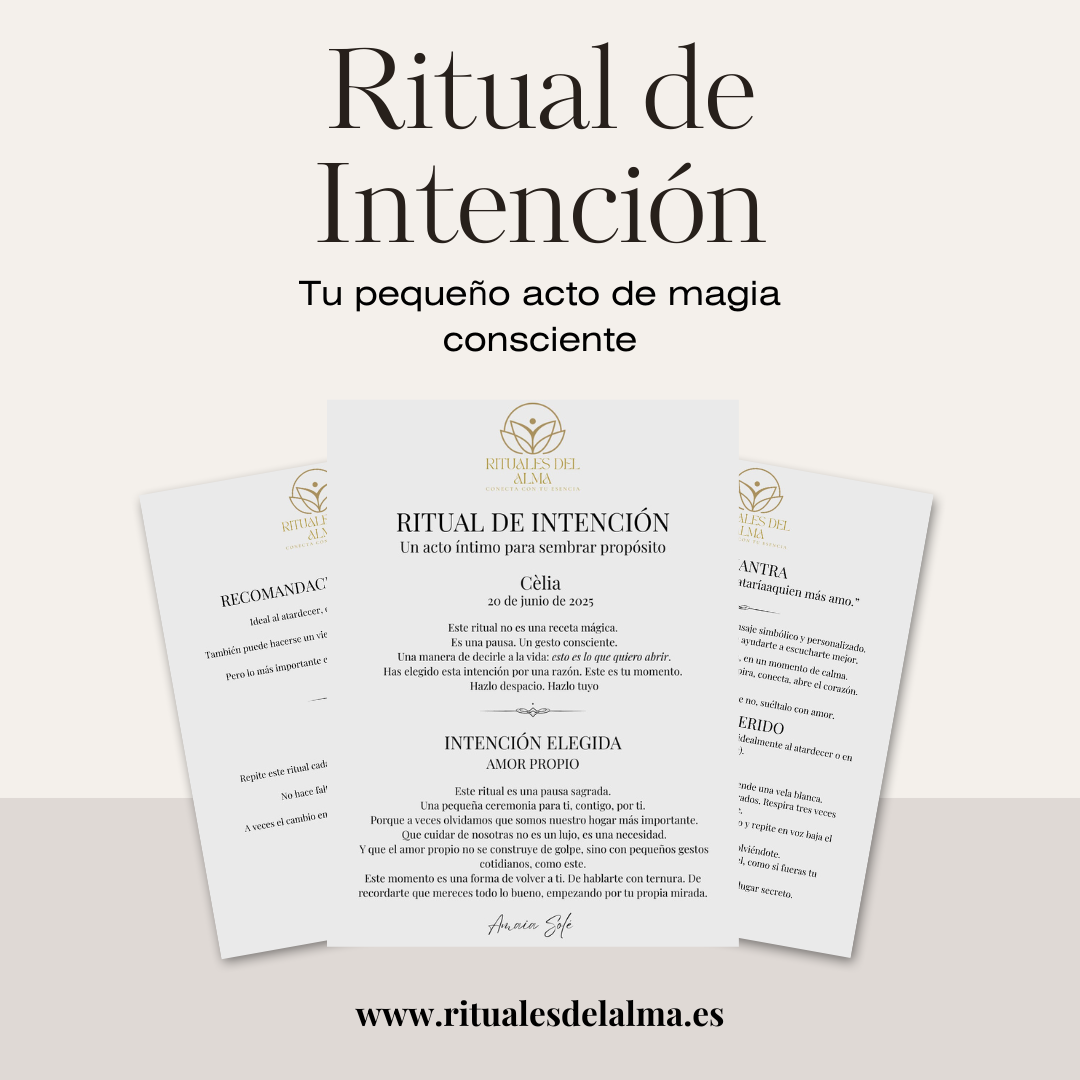 Imagen del ritual de intención personalizado en PDF con símbolo, guía práctica y mantra inspirador